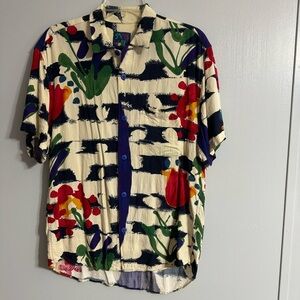 Jams World Vintage Button Down Short Sleeve Shirt Size Small